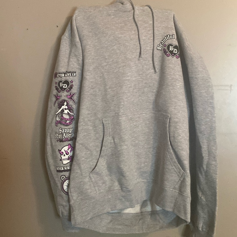 Beautiful Disaster savage arch pullover hoodie